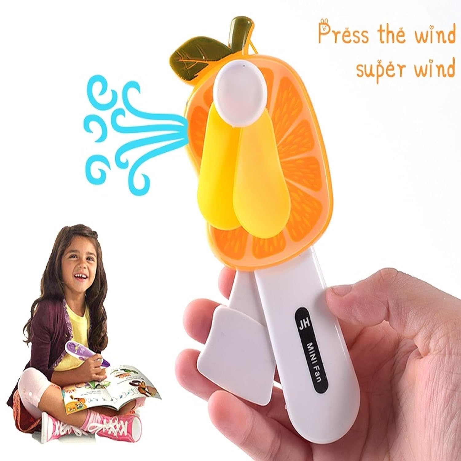 Hand Pressure Mini Fan Fruit Shape Cute Squeeze Toys/Cool Summer Fan/Fan Without Battery/Kids Fan Toys(Multi Color) (1)