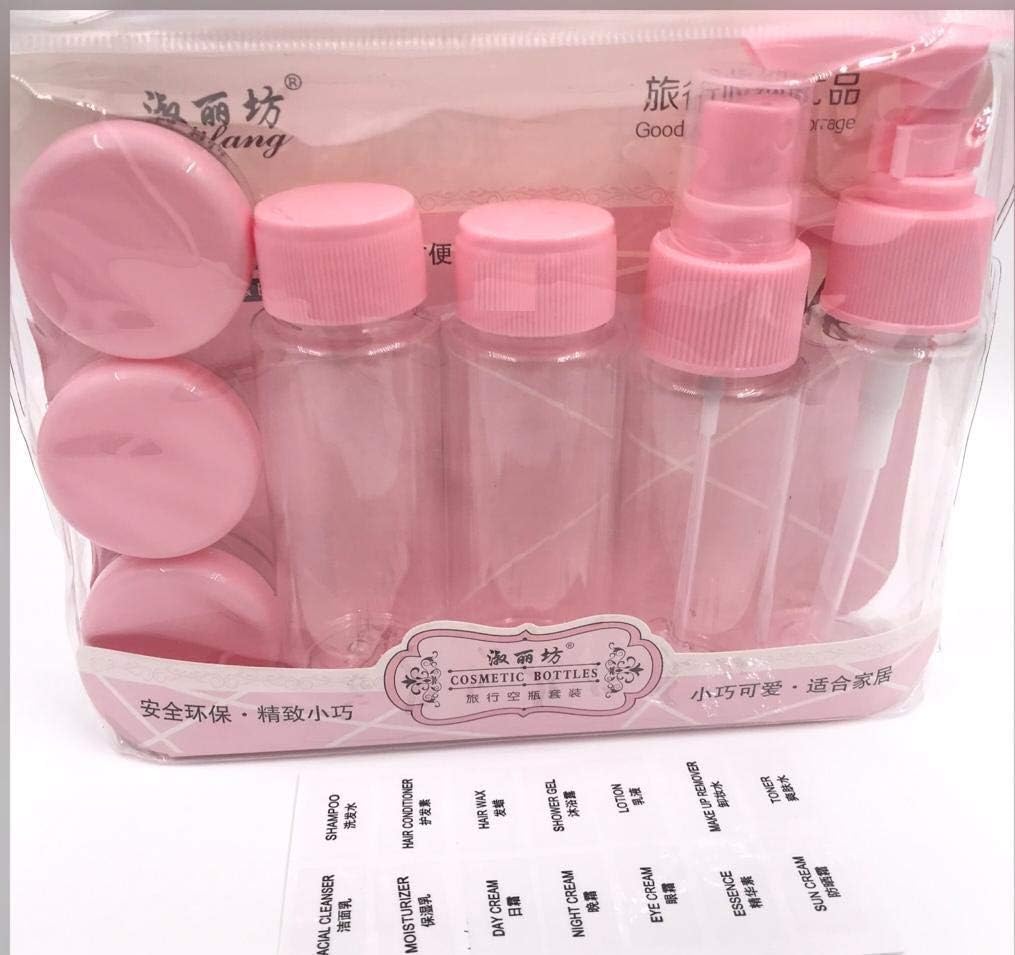 7 PCS COSMETICS BOTTLE for Travel Refillable Small Mini Empty Plastic Pump/Spray/Squeeze Bottles for Cosmetic