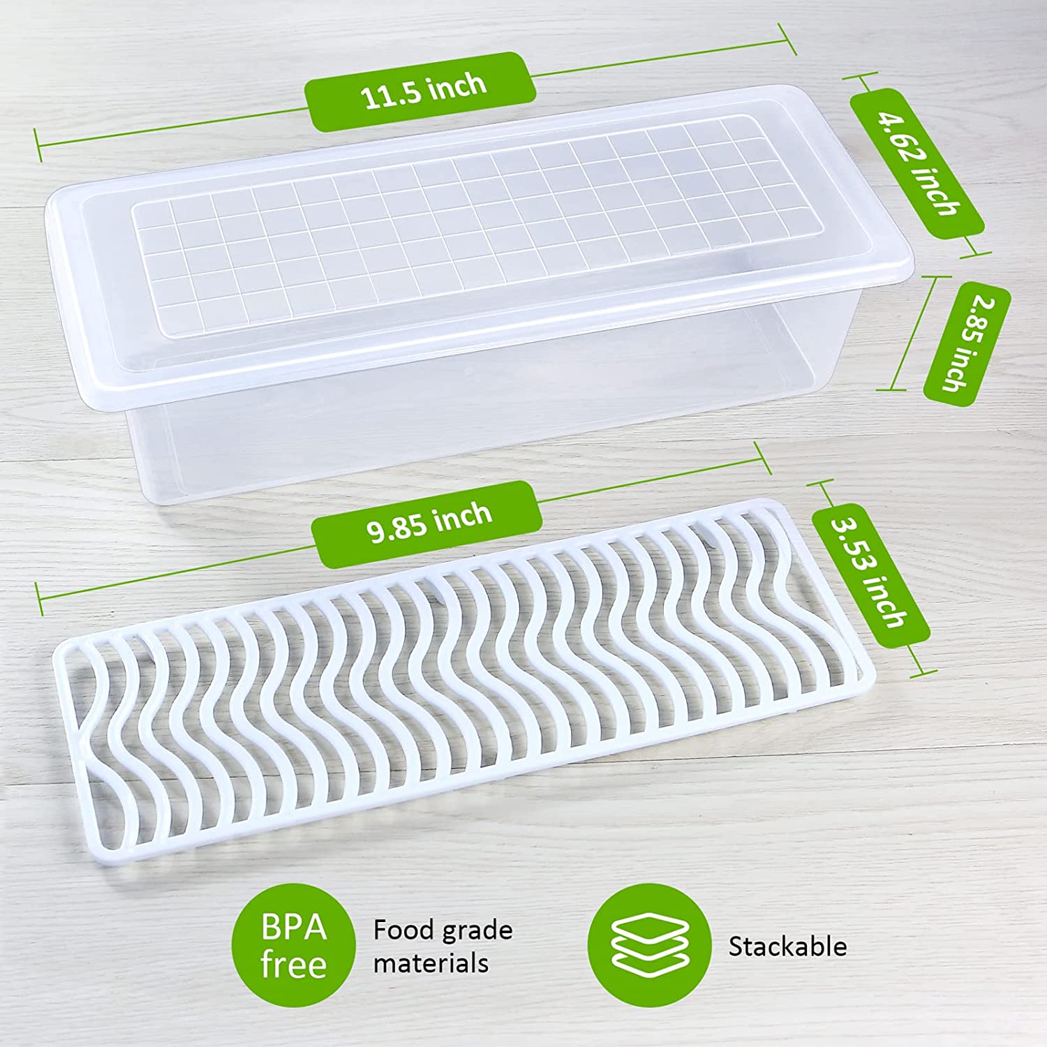 Fridge Storage Containers 1500ml Plastic Storage Container for Kitchen With Lid Transparent Containers for Kitchen Storage