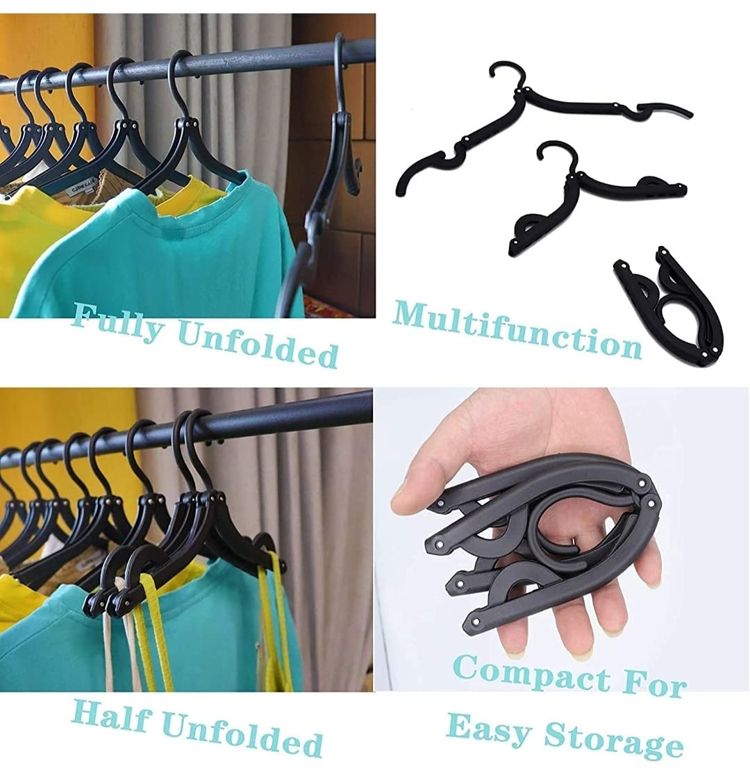 Portable Folding Clothes Hangers for Wardrobes, Travel Accessories Foldable Clothes Hangers, Drying Rack for Travel Outdoor, Space Saving Multifunctional Adult Child Non-slip Travel Hangers..