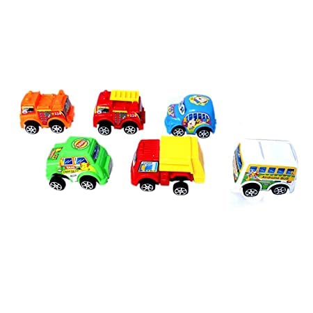 6 PC Pull Back car Die-Cast Pull Back Action Toy Car Set of for Kids Boys and Girls