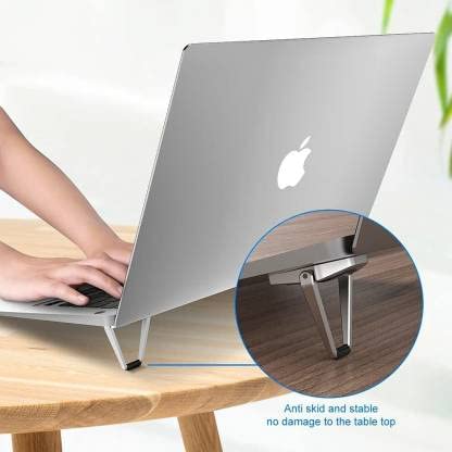 Premium Metal Folding Portable Laptop Stand Non-Slip Base Bracket, Tabletop Risers for 10-17 Inch Laptop & Keyboard & Tablet