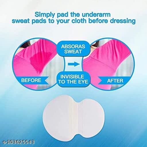 Sweat Pads For Underarms Disposable Highly Absorbent Sweat Pads Cotton Anti Allergic, Anti Bacteria, Anti Smell Disposable Underarm Perspiration Pad for Men and Women, Pack of 10 Pcs