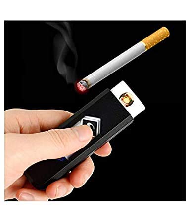 USB Lighter Electronic USB Windproof Rechargeable Cigarette Lighter (Black/White)