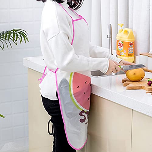 Fruit Printed Aprons for Adults random prints.Waterproof Full Size Unisex Kitchen Checkered Apron and Adjustable Neck Strap