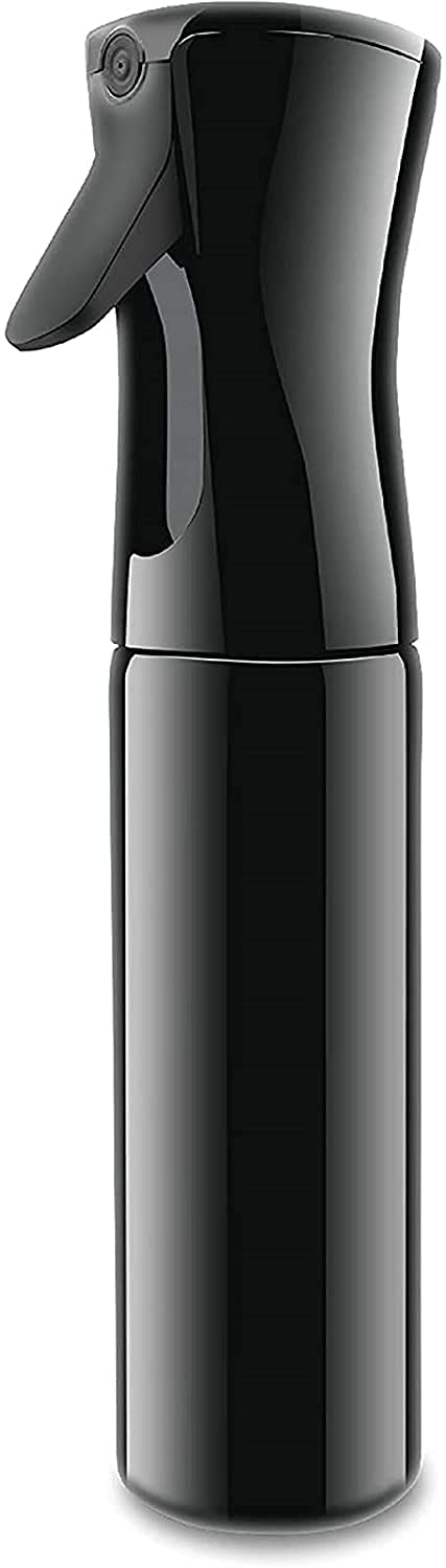 Refillable Empty Mist Water Spray Bottle for Taming Hair in Morning, Hairstyling, Plants, Pets (Black, 300ml)