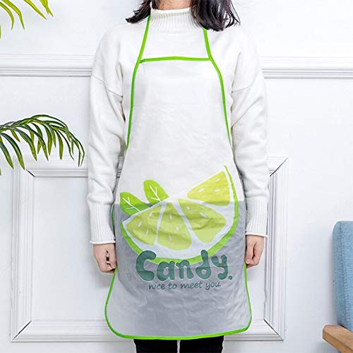 Fruit Printed Aprons for Adults random prints.Waterproof Full Size Unisex Kitchen Checkered Apron and Adjustable Neck Strap