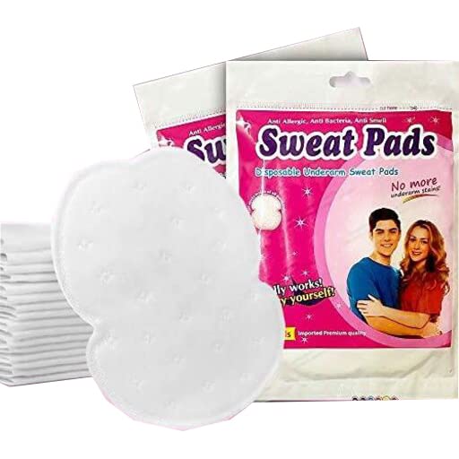 Sweat Pads For Underarms Disposable Highly Absorbent Sweat Pads Cotton Anti Allergic, Anti Bacteria, Anti Smell Disposable Underarm Perspiration Pad for Men and Women, Pack of 10 Pcs