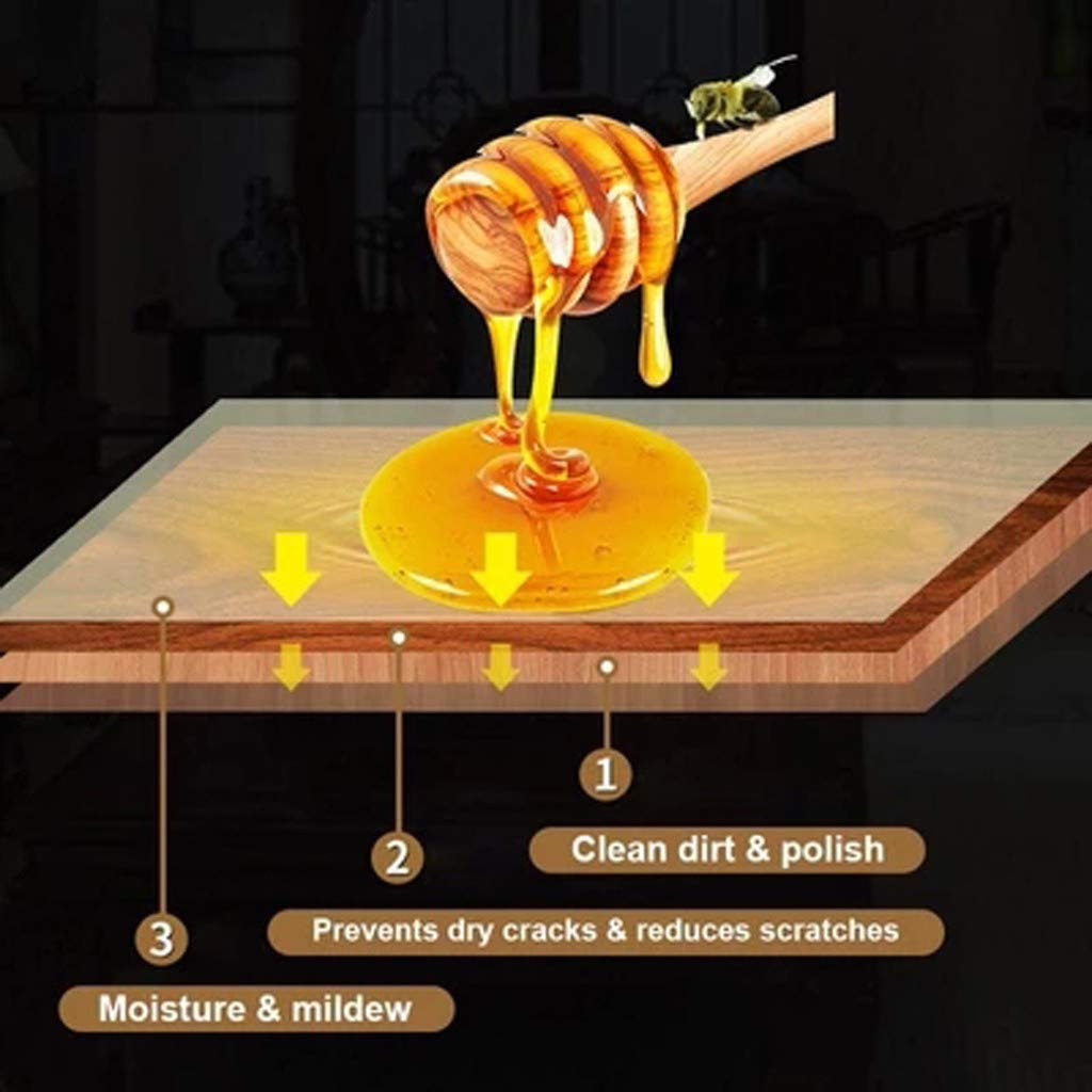 Premium Wood Seasoning Beewax, Traditional Beeswax Polish for Wood and Furniture, Natural beeswax Wood Cleaner and Polishing With Included Sponge for Furniture, Floor, Tables, Cabinets