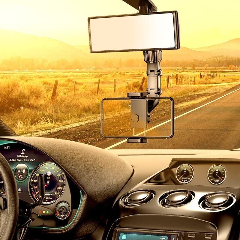 New Version-Car Phone Holder Mount, Rearview Mirror Phone Holder for Car, 360�Rotatable and Retractable Car Phone Holder, Multifunctional Phone.