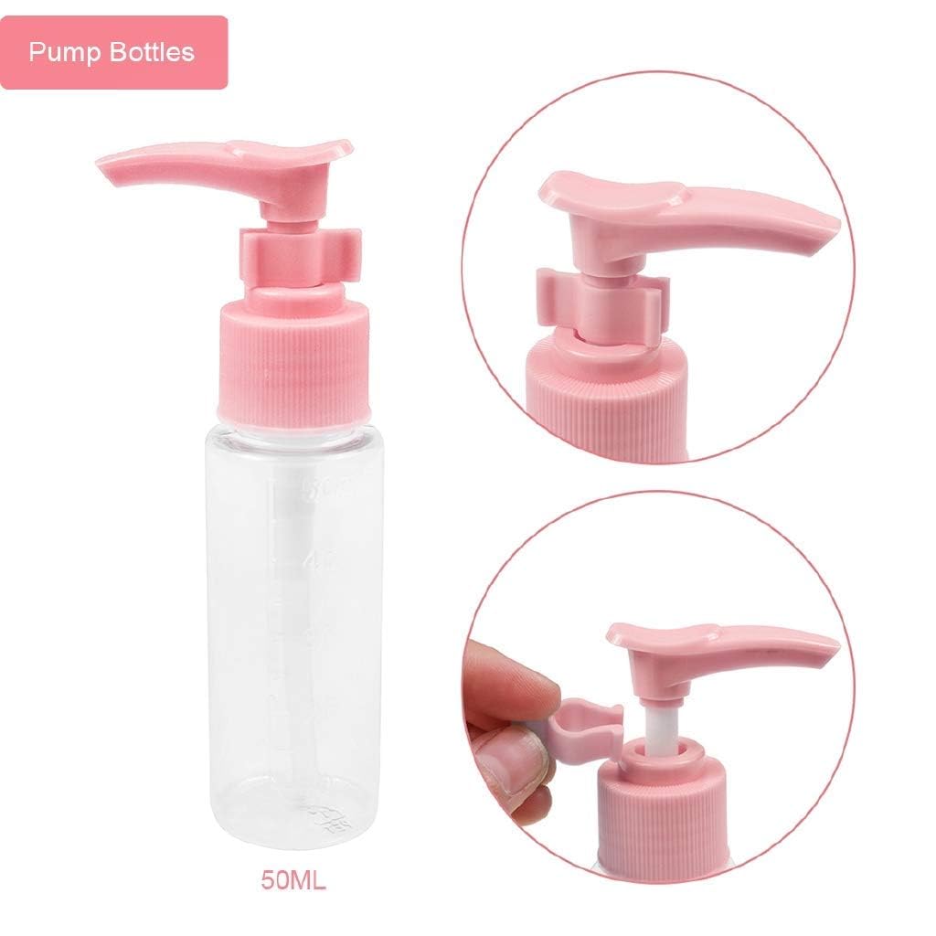 7 PCS COSMETICS BOTTLE for Travel Refillable Small Mini Empty Plastic Pump/Spray/Squeeze Bottles for Cosmetic