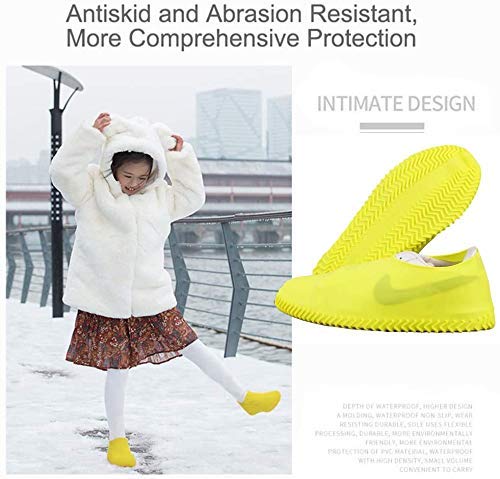 Reusable Shoe Covers, Anti-Slip Water Resistant Overshoes Silicone Rubber Shoe Cover Protectors for Kids, Men, Women