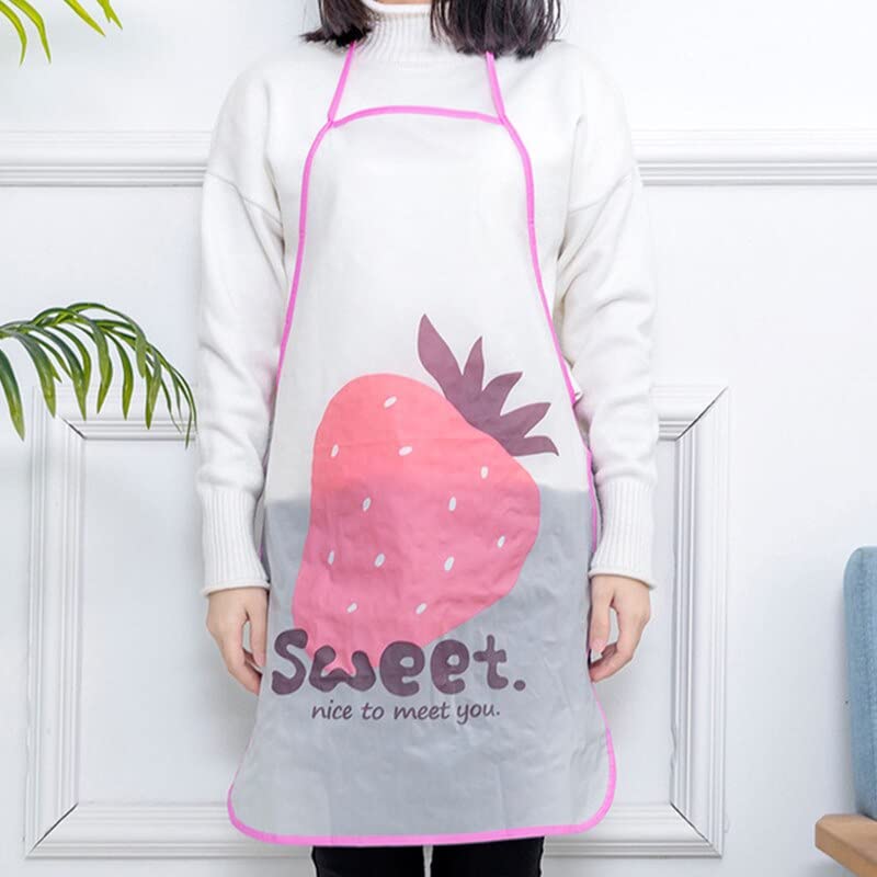 Fruit Printed Aprons for Adults random prints.Waterproof Full Size Unisex Kitchen Checkered Apron and Adjustable Neck Strap