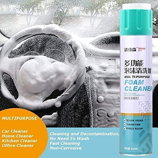 Multipurpose Car Care Cleaner Foam Spray, Car Seat/Exterior & Interior/Shoes/Sofa Cleaning Spray Cleaner 650 ml (Pack of 1)