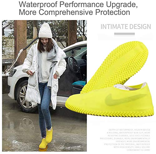 Reusable Shoe Covers, Anti-Slip Water Resistant Overshoes Silicone Rubber Shoe Cover Protectors for Kids, Men, Women