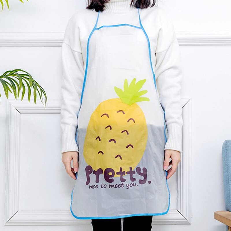 Fruit Printed Aprons for Adults random prints.Waterproof Full Size Unisex Kitchen Checkered Apron and Adjustable Neck Strap