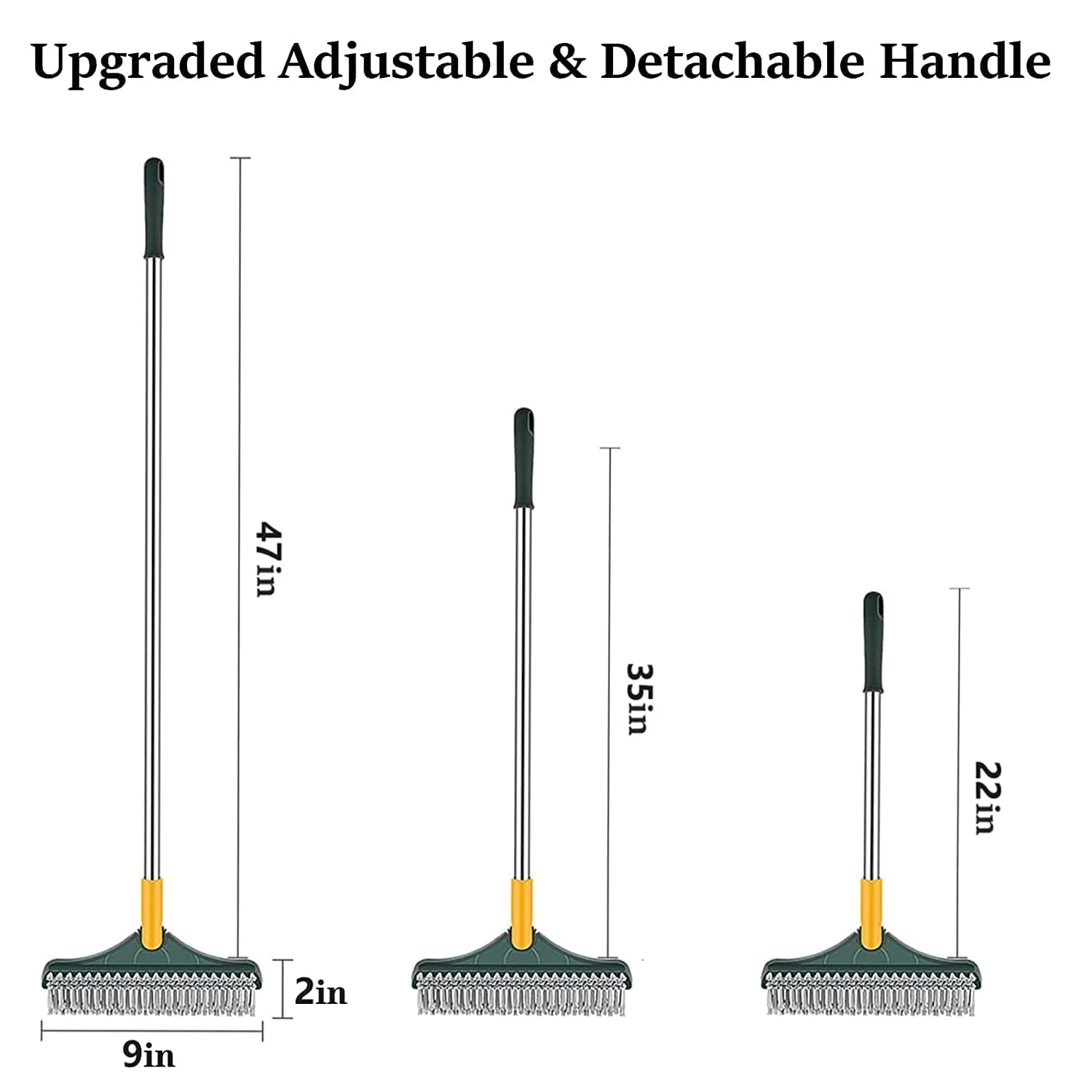 Bathroom Cleaning Brush with Wiper 3 in 1 Tiles Cleaning Brush Floor Scrub Bathroom Brush with Long Handle 120° Rotate Bathroom (3IN1 Bathroom Cleaning Brush)