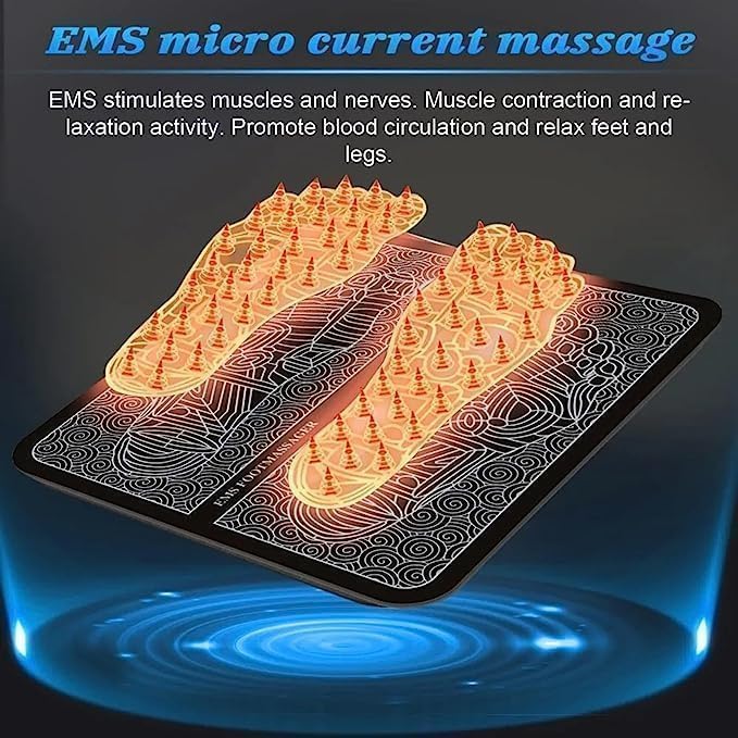 Foot Massager-Wireless Ems Massage Machine,Rechargeable,Portable,&Foldable Design. 8 Modes,19 Intensity Levels For Ultimate Pain Relief Foot Massager Pain Relief Wireless,New-2025