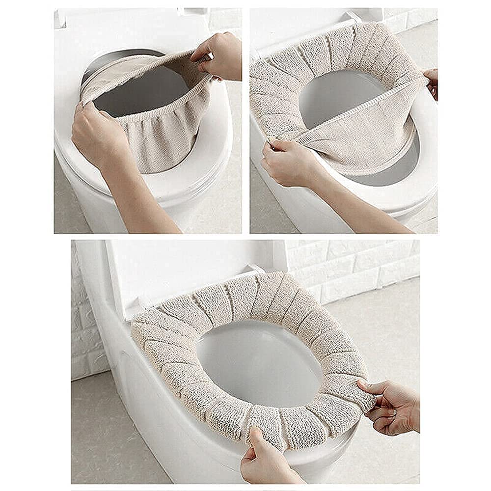 Washable Soft Warmer Toilet Seat Cover/Toilet Seat Cushion Mat/Toilet Seat Lid Cover Pads/Easy Installation & Cleaning