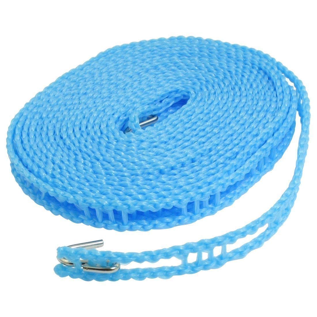 5 Meters Windproof Anti-Slip Clothes Washing Line Drying Nylon Rope with Hooks - Multicolor