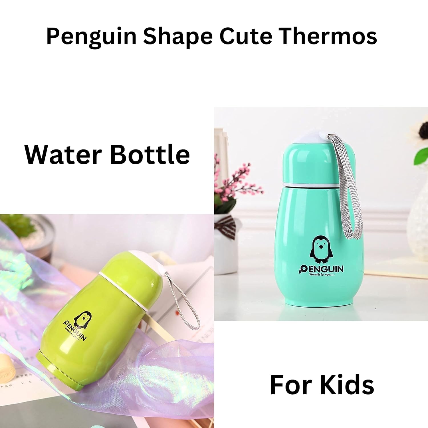 Penguin Water Bottle - Cute Penguin Thermos Penguin Shape Stainless Steel Vacuum Cup Flask Bottle to Store Juice, Milk, Hot & Cold Tea Coffee for Outdoor Camping Hiking Office