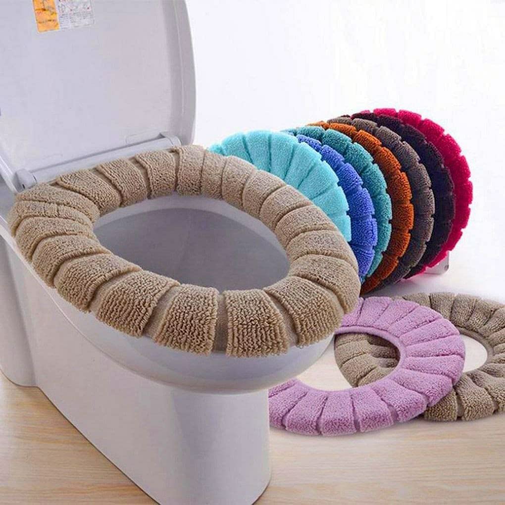 Washable Soft Warmer Toilet Seat Cover/Toilet Seat Cushion Mat/Toilet Seat Lid Cover Pads/Easy Installation & Cleaning