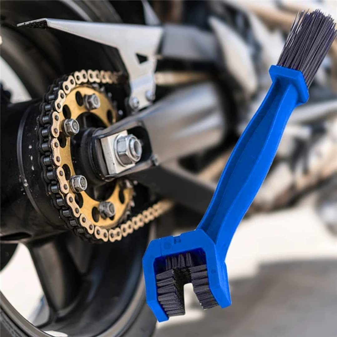 Universal Motorcycle/Cycle Chain Cleaner Brush for Bikes (Blue)