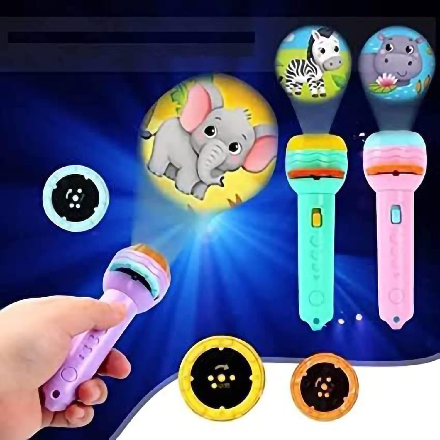 Projector Flashlight Torch, Kids Projection Light Toy Education Learning Night Light Before Going to Bed Best Gift for Kids 5+ Years boy or Girl Learning and Playing