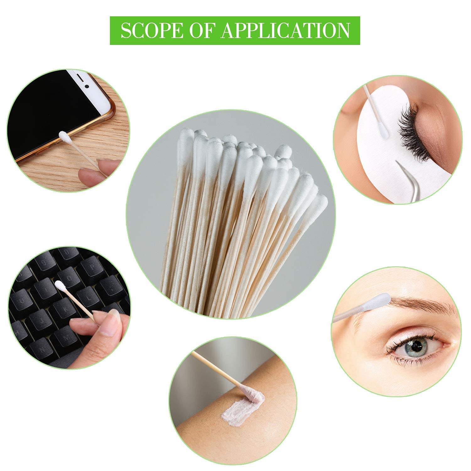 Ear Cleaning Eco Friendly and Biodegradable Wooden Cotton Earbuds 100% Pure Cotton Extra Soft Ear Buds Removing Ear Wax, Baby Care, Art & Craft...