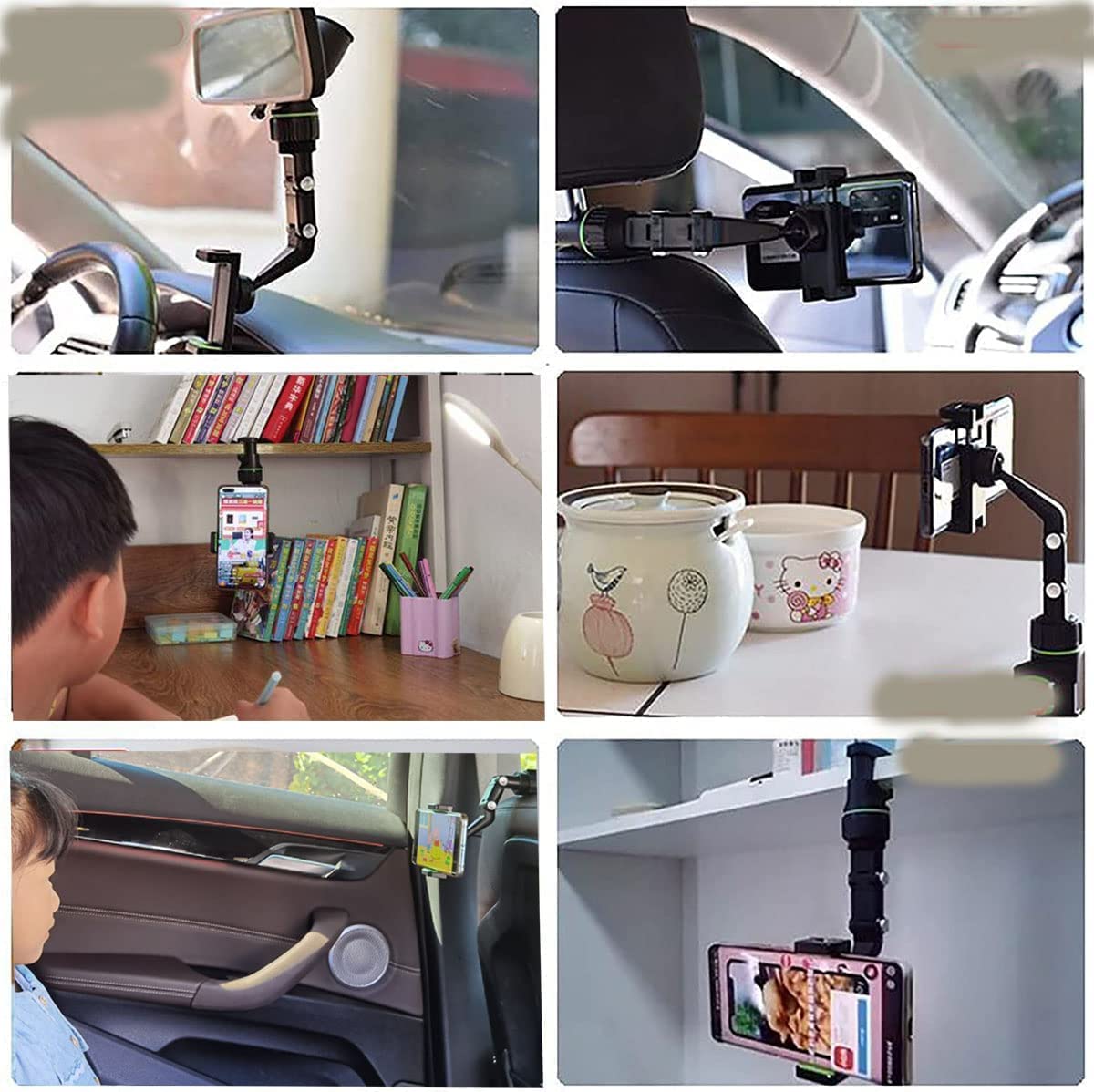 New Version-Car Phone Holder Mount, Rearview Mirror Phone Holder for Car, 360�Rotatable and Retractable Car Phone Holder, Multifunctional Phone.