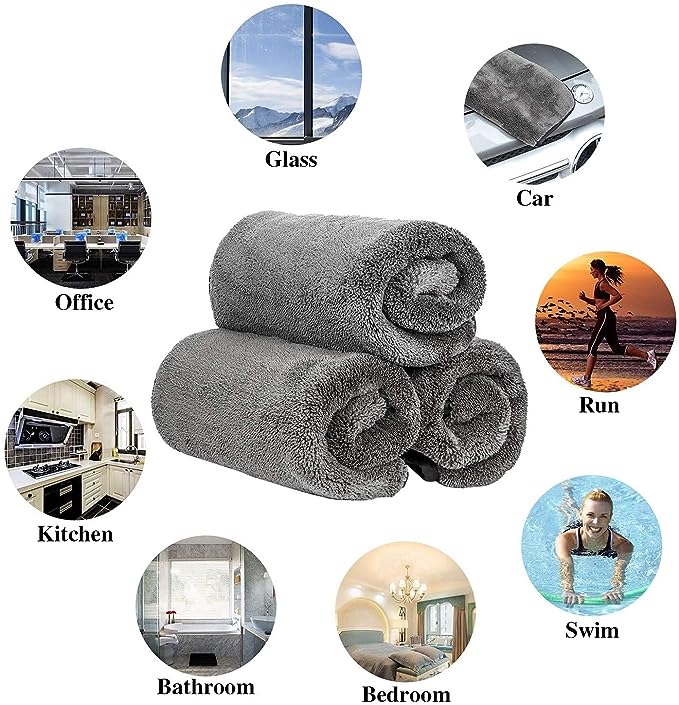 Microfiber Cloth for Car Cleaning and Detailing, Double Sided, Extra Thick Plush Microfiber Towel Lint-Free, 800 GSM (Size 40cm x 40cm)