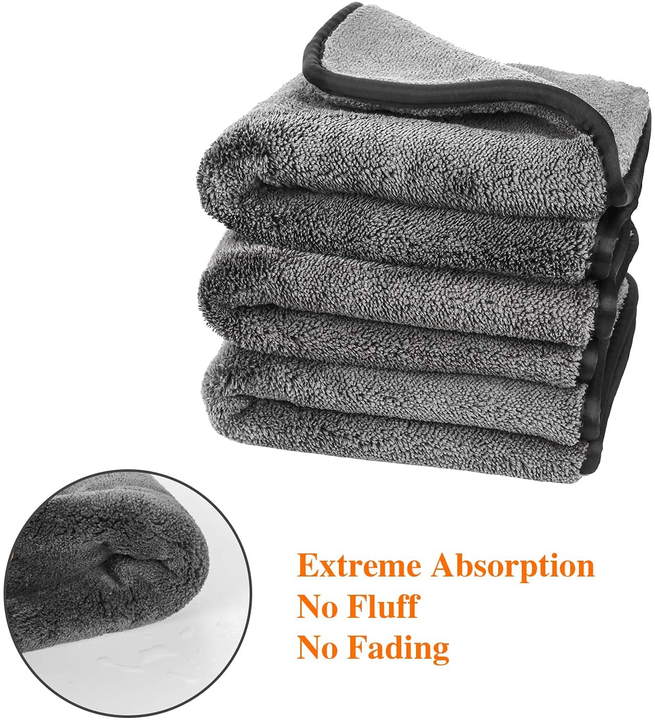 Microfiber Cloth for Car Cleaning and Detailing, Double Sided, Extra Thick Plush Microfiber Towel Lint-Free, 800 GSM (Size 40cm x 40cm)