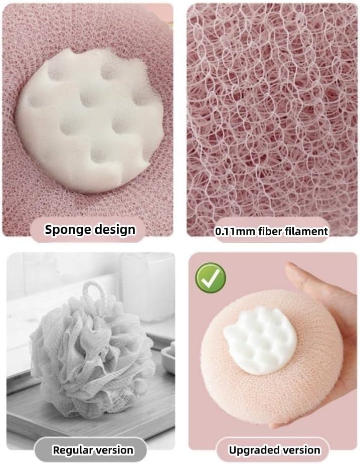 Exfoliating Bath Sponge Cleaning Brush with Suction Cup Super Soft Sponge Scrubber Multicolor (1pcs)